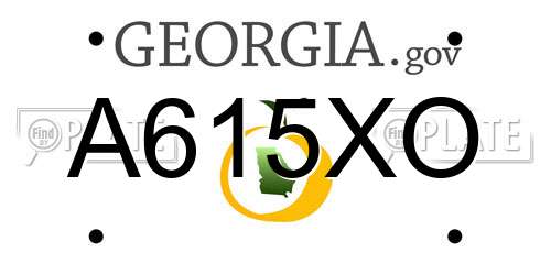 A615XO Georgia License Plate