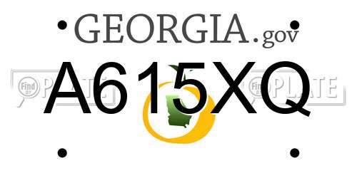 A615XQ Georgia License Plate