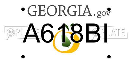 A618BI Georgia License Plate