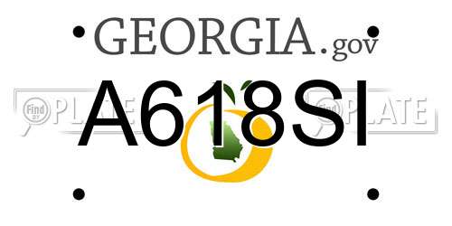 A618SI Georgia License Plate