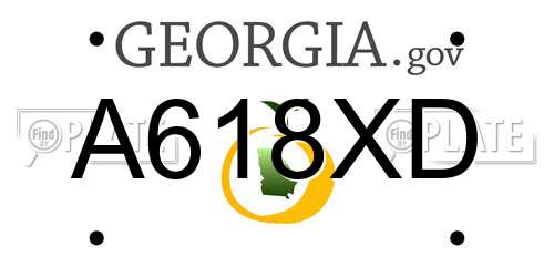 A618XD Georgia License Plate