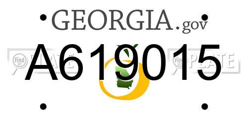 A619015 Georgia License Plate