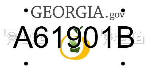 A61901B Georgia License Plate