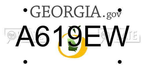 A619EW Georgia License Plate