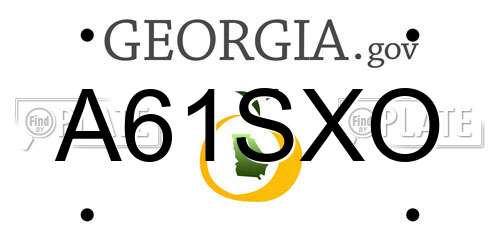 A61SXO Georgia License Plate