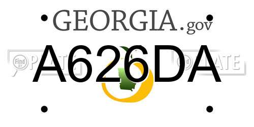 A626DA Georgia License Plate