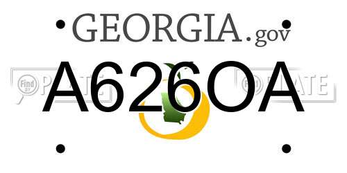 A626OA Georgia License Plate