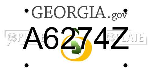 A6274Z Georgia License Plate