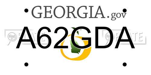 A62GDA Georgia License Plate