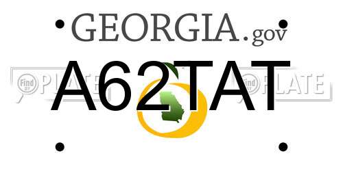 A62TAT Georgia License Plate