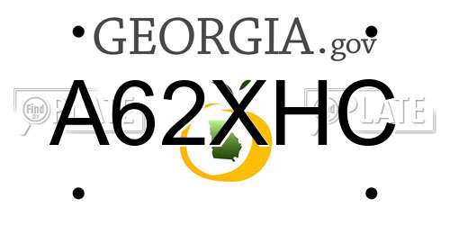 A62XHC Georgia License Plate