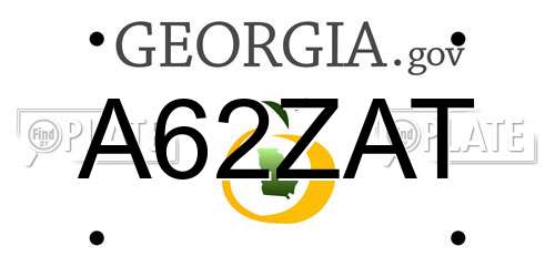 A62ZAT Georgia License Plate