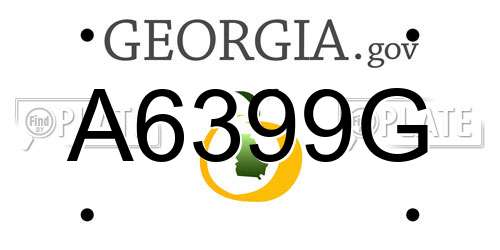 A6399G Georgia License Plate