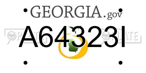 A64323I Georgia License Plate