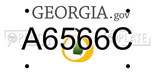 A6566C Georgia License Plate