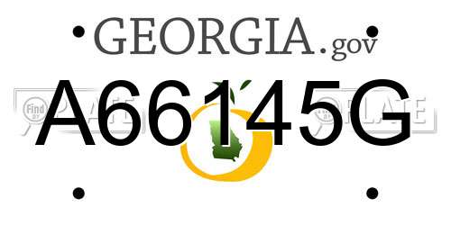 A66145G Georgia License Plate