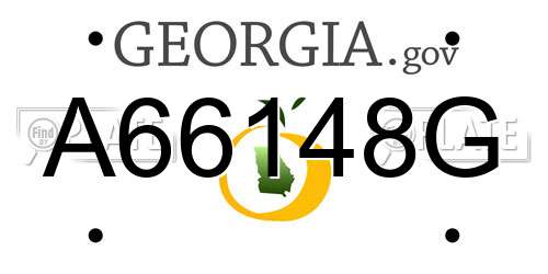 A66148G Georgia License Plate