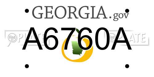 A6760A Georgia License Plate
