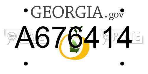 A676414 Georgia License Plate