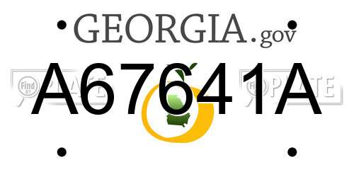 A67641A Georgia License Plate