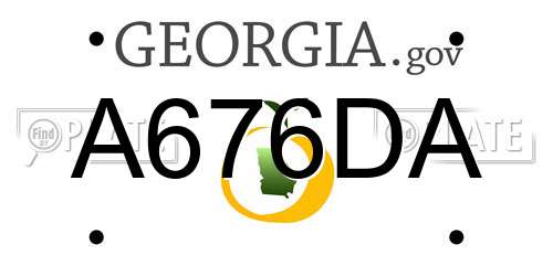 A676DA Georgia License Plate