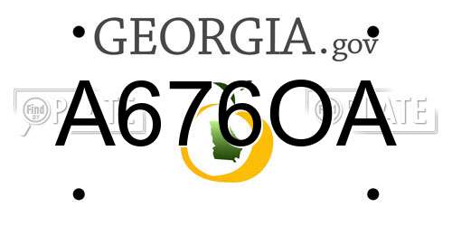 A676OA Georgia License Plate