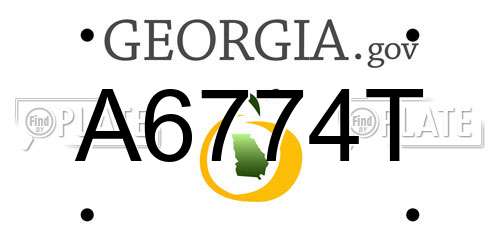 A6774T Georgia License Plate