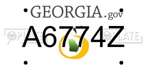 A6774Z Georgia License Plate