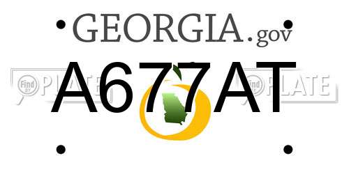 A677AT Georgia License Plate