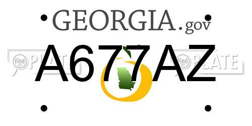 A677AZ Georgia License Plate