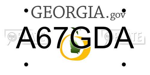 A67GDA Georgia License Plate