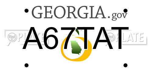 A67TAT Georgia License Plate
