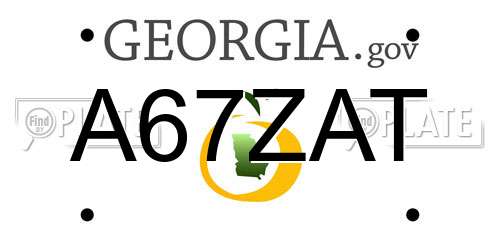 A67ZAT Georgia License Plate