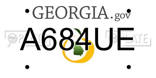 A684UE Georgia License Plate