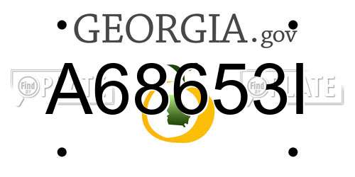 A68653I Georgia License Plate