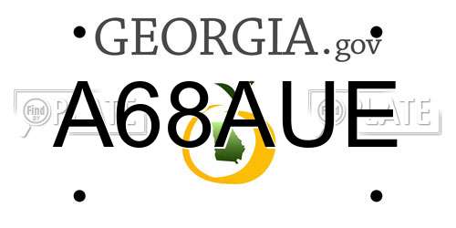 A68AUE Georgia License Plate