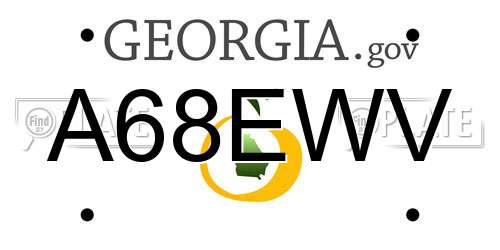 A68EWV Georgia License Plate