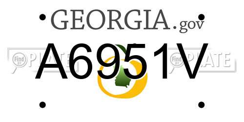 A6951V Georgia License Plate