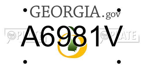 A6981V Georgia License Plate