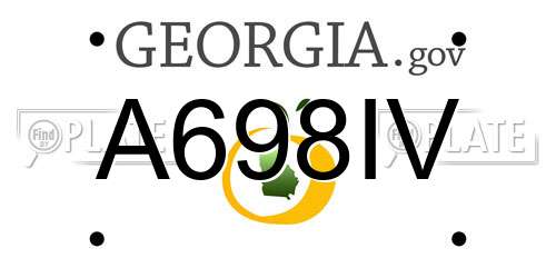 A698IV Georgia License Plate