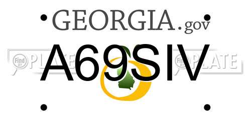 A69SIV Georgia License Plate