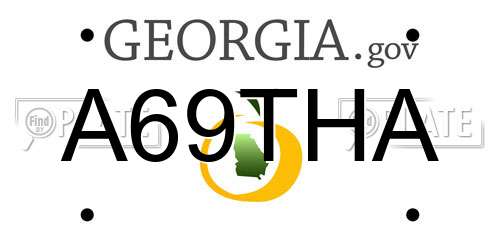 A69THA Georgia License Plate