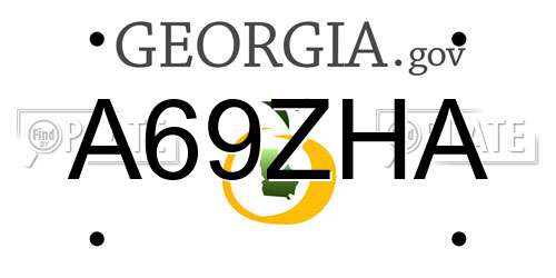 A69ZHA Georgia License Plate