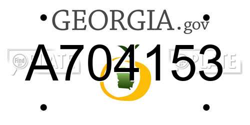 A704153 Georgia License Plate