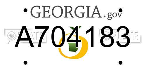 A704183 Georgia License Plate