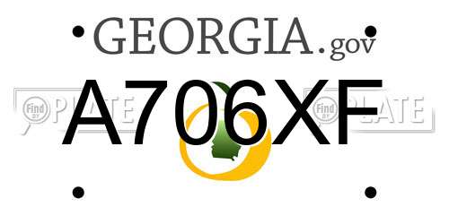 A706XF Georgia License Plate
