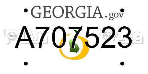 A707523 Georgia License Plate