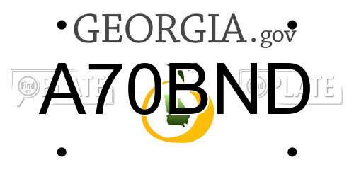 A70BND Georgia License Plate
