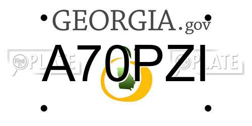 A70PZI Georgia License Plate