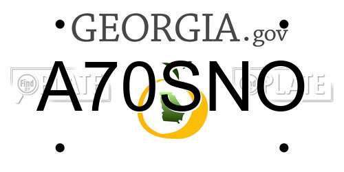 A70SNO Georgia License Plate